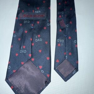 Lillian Vernon  Navy silk Tie with I love Dad  Design Great Gift
